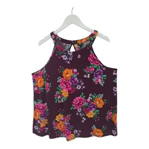Torrid Plum Floral Tank Size 2 (18-20) Warm Weather Staple Drapey
